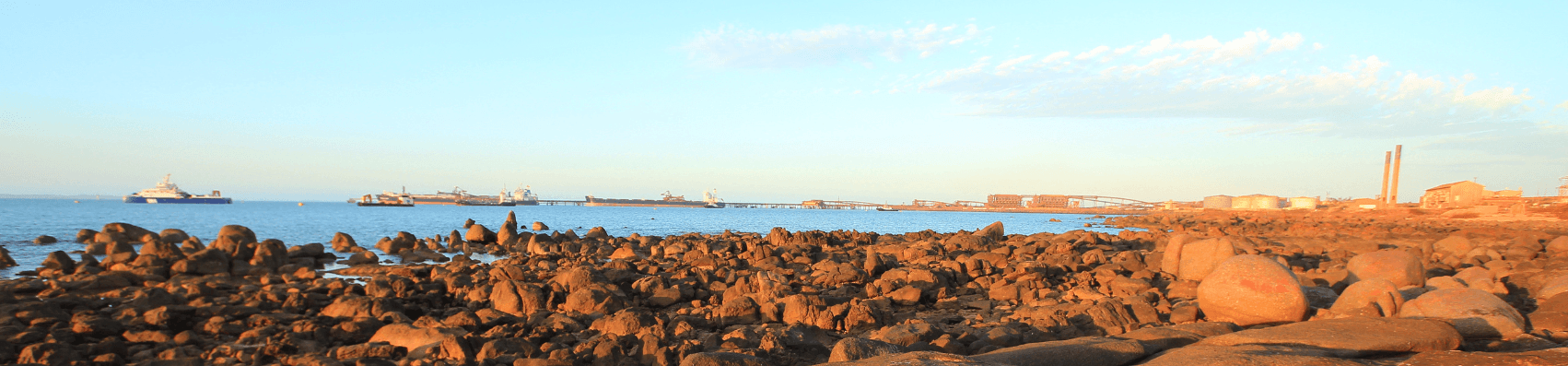 Australian coastline under a blue sky